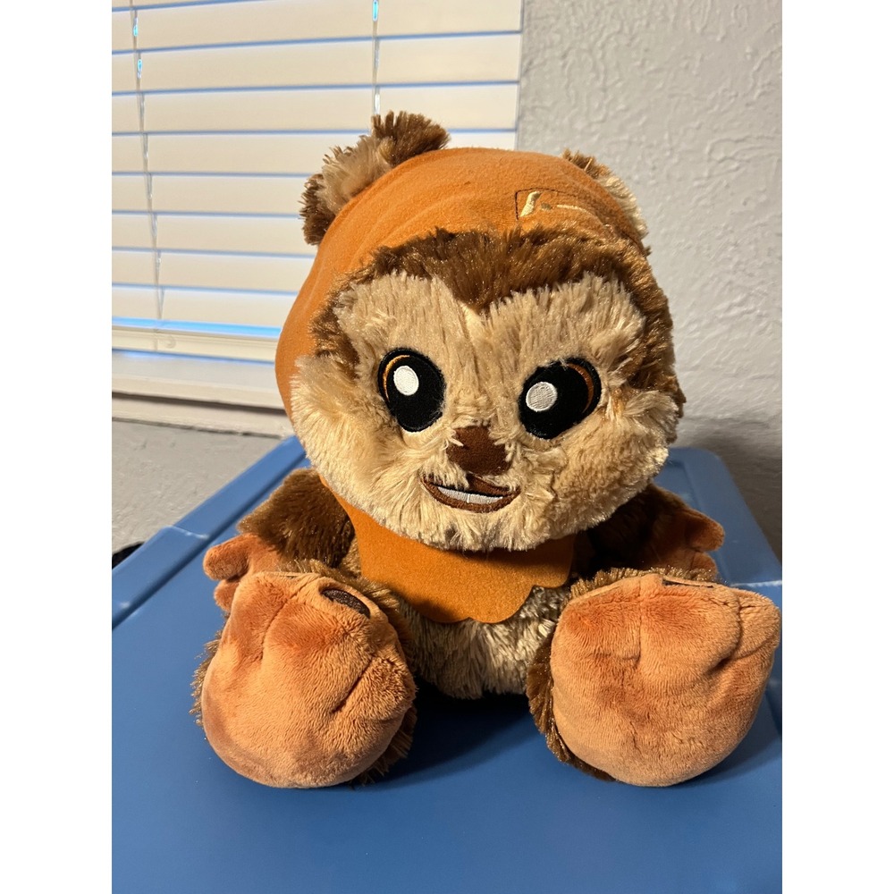 Disney Star Wars Wicket the Ewok Plush Stuffed Animal Brown Orange Hood 10 inch